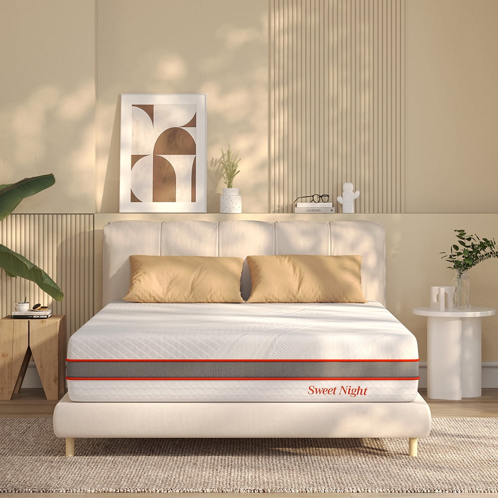 Sweetnight Radiant 10'' Adult Support Gel Memory Foam Mattress in Lens Box, Queen Size