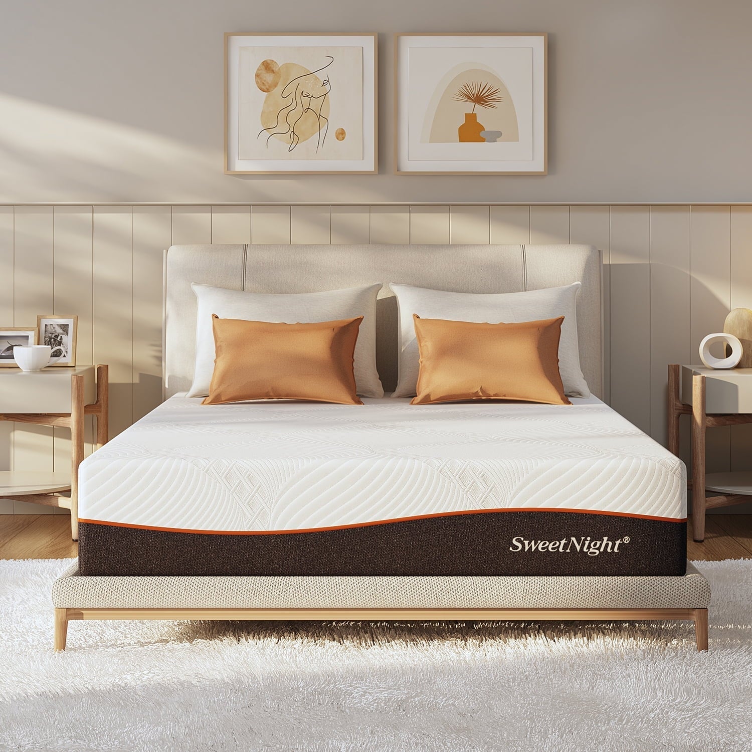 Sweetnight Whisper 12 inch Supportive Adult Gel Memory Foam Mattress, Queen Size