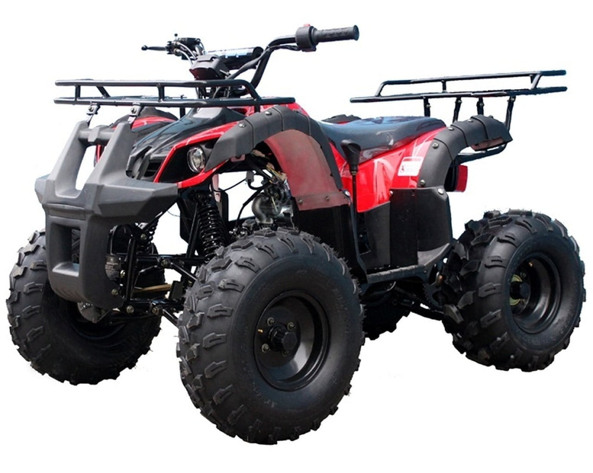 Tao Motor 2021 New Gas T-Force 125 Utility All-Terrain Vehicle (ATV) with Reverse and comes with BIG LED Lights, Big 19/18Tires - Sporty RED
