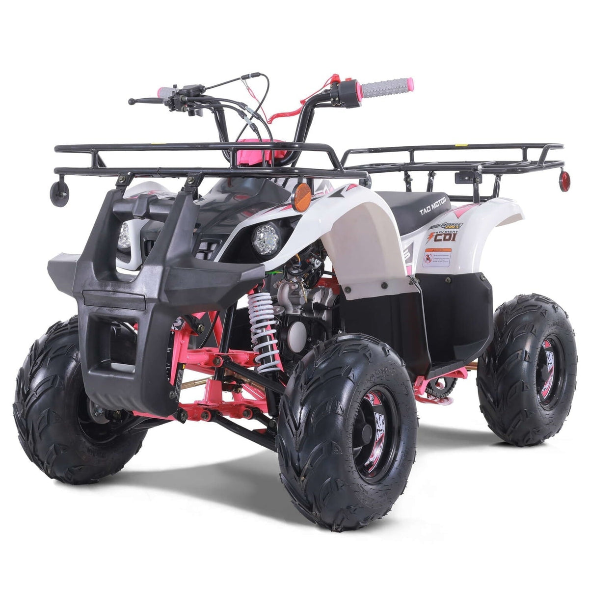 Tao Motor D125 107cc 4-Stroke Kids ATVs for Beginner with 7 Wheels and 2.3L Fuel Tank , New,Pink