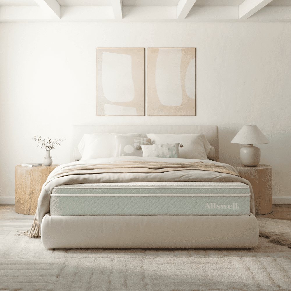 The Allswell Organic 12 Bed in Camcorder Box Hybrid Mattress, Queen