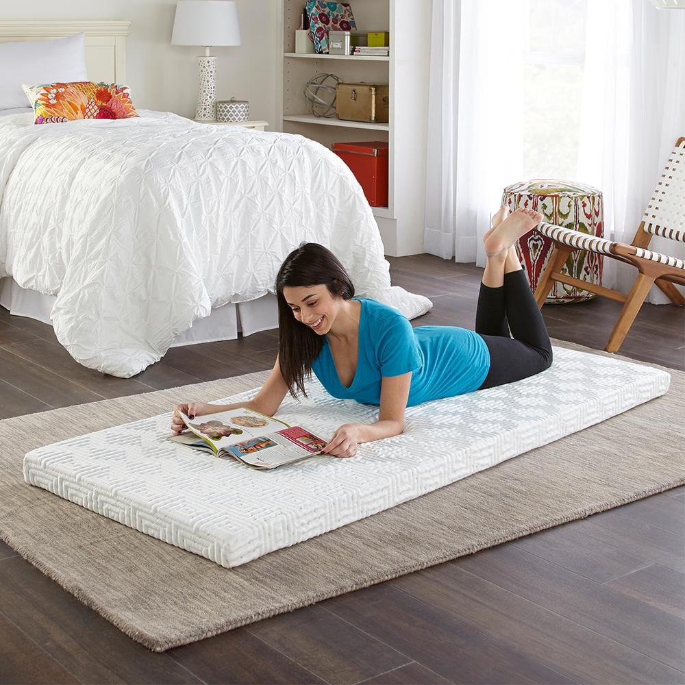 Thomasville Roll and Store Memory Foam Mattress Roll-Up Guest Bed/Floor Mat, 3 Twin