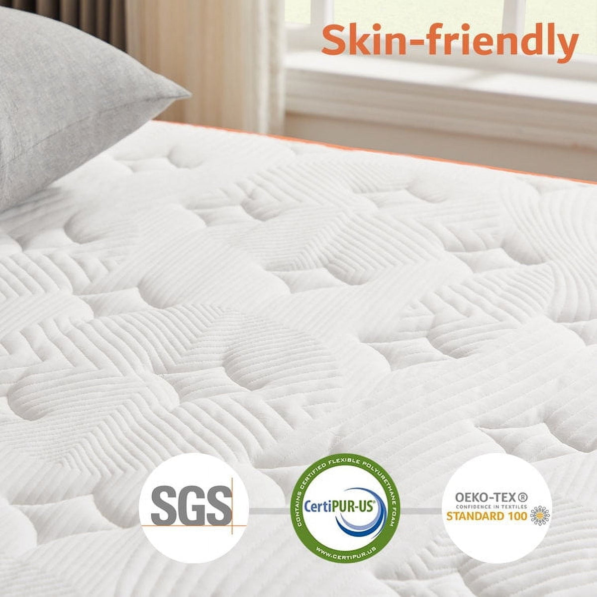 Twin Mattress, 10 Inch Innerspring Hybrid Mattress in Camcorder Box with Gel Memory Foam