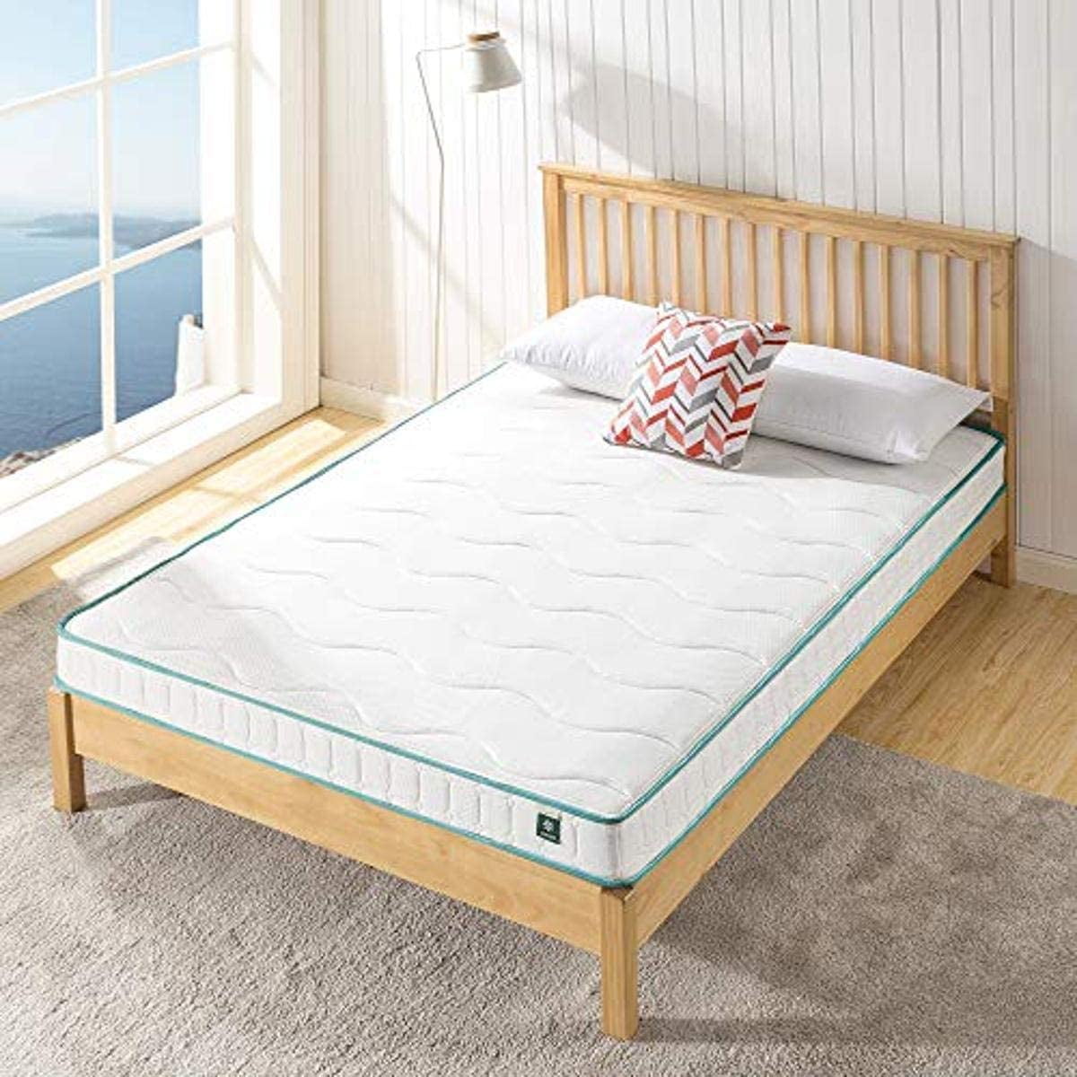 Zinus 6 Tight Top Spring Mattress, Innerspring Mattress, Mattress-in-a-Box Adult, Queen