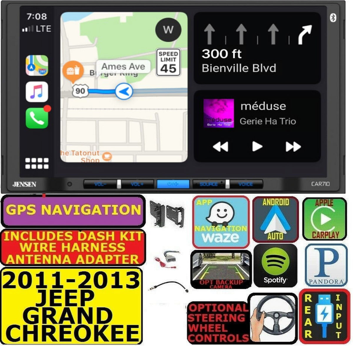 2011-2013 GRAND CHEROKEE & DURANGO GPS NAVIGATION SYSTEM BT Automobile RADIO STEREO PKG