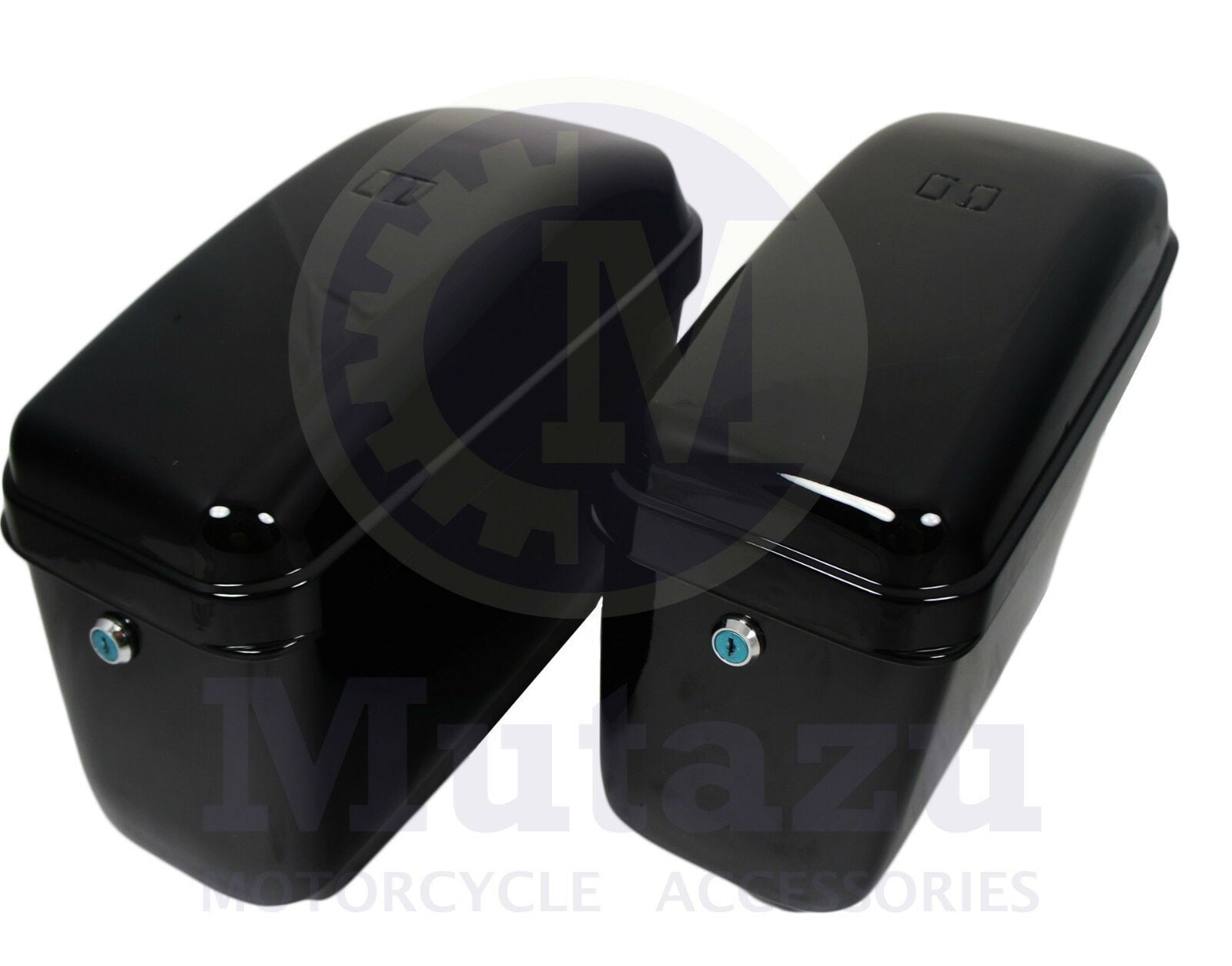Mutazu Universal Vivid Black GA Hard Bags Motorcycle Saddlebags for Harley Suzuki Honda Kawasaki Yamaha