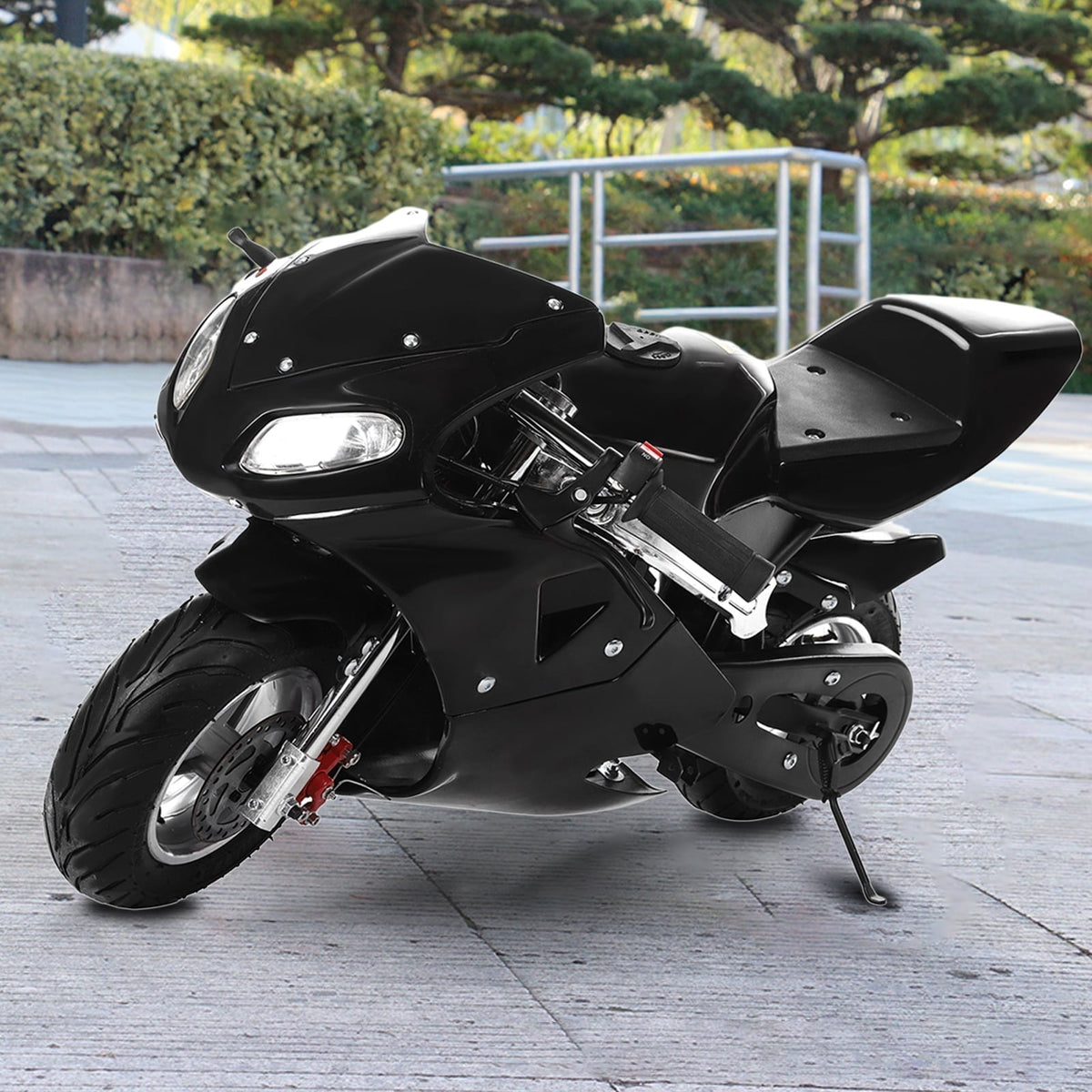 zhikuangxia Ride Screen Bike,49cc 2 Stroke Pocket Bike for Kids 2 Wheels Motorcycle with Dual Headlights,for 7-15 Years Old Kids.Racing Max Speed 30KM/H